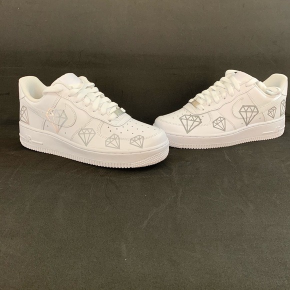 Reflective diamond Air Force 1’s - Picture 5 of 7